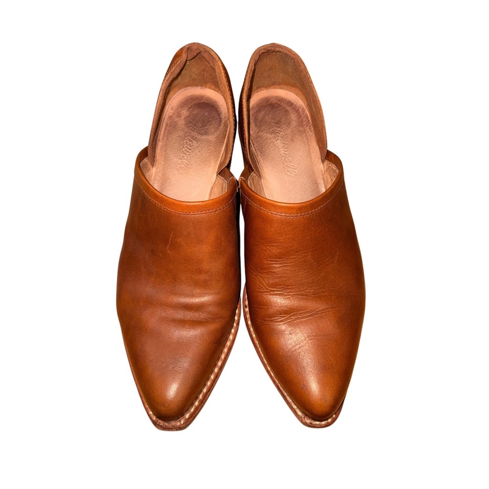 Madewell The Brady Lowcut Bootie Womens 7 Pre-Owned Brown Leather Heel Slip-On
